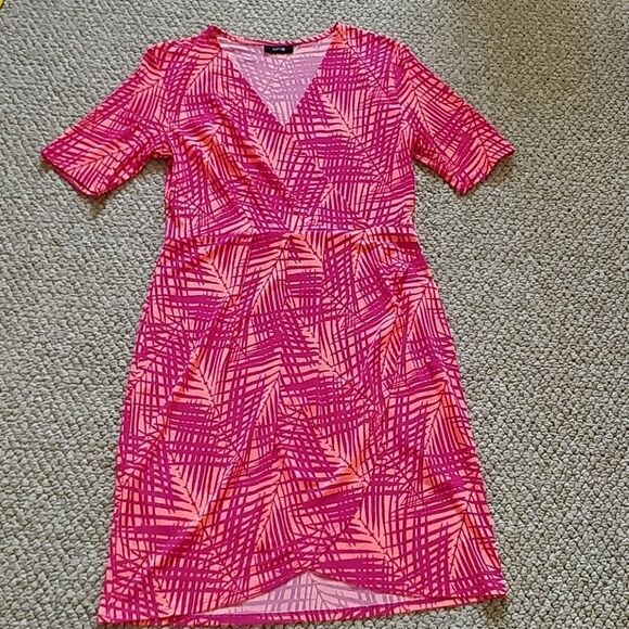 Apt 9 tropical palm print surplice dress MP - Picture 4 of 9